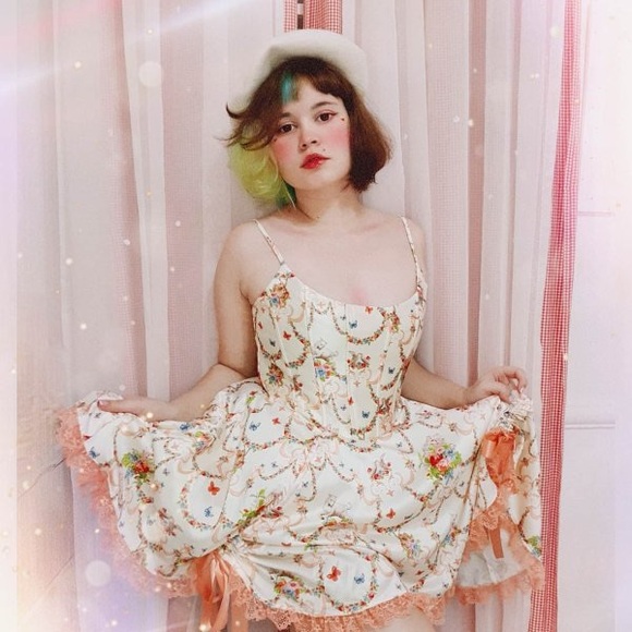 Sugar Thrillz Lush Opulence Butterfly Corset Dress Marie Antoinette Size XL - Picture 5 of 6